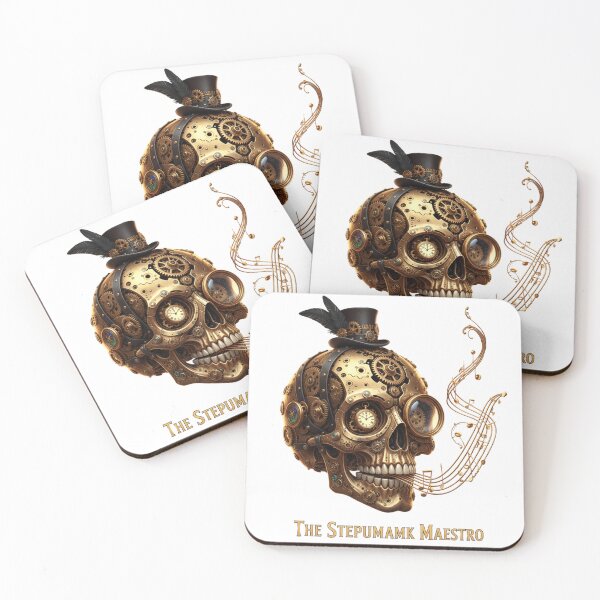 Item preview, The Steampunk Maestro: Golden Gear Skull Music Art designed and sold by MonaRose_Art.