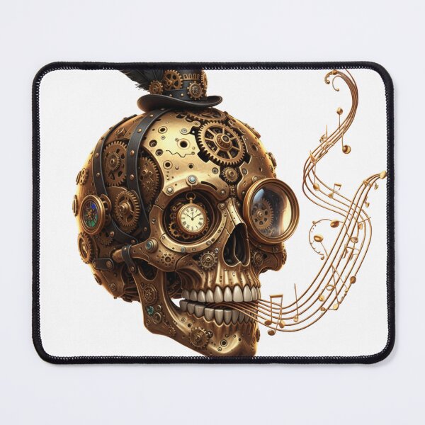Item preview, The Steampunk Maestro: Golden Gear Skull Music Art designed and sold by MonaRose_Art.