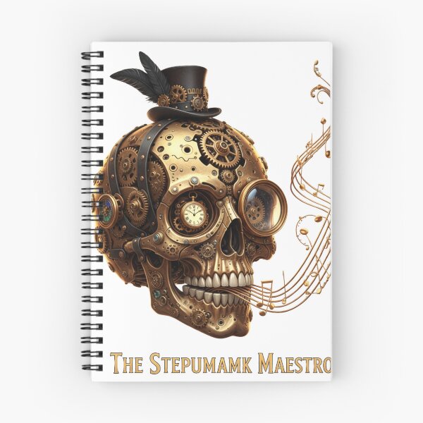 Item preview, The Steampunk Maestro: Golden Gear Skull Music Art designed and sold by MonaRose_Art.
