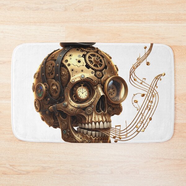 Item preview, The Steampunk Maestro: Golden Gear Skull Music Art designed and sold by MonaRose_Art.