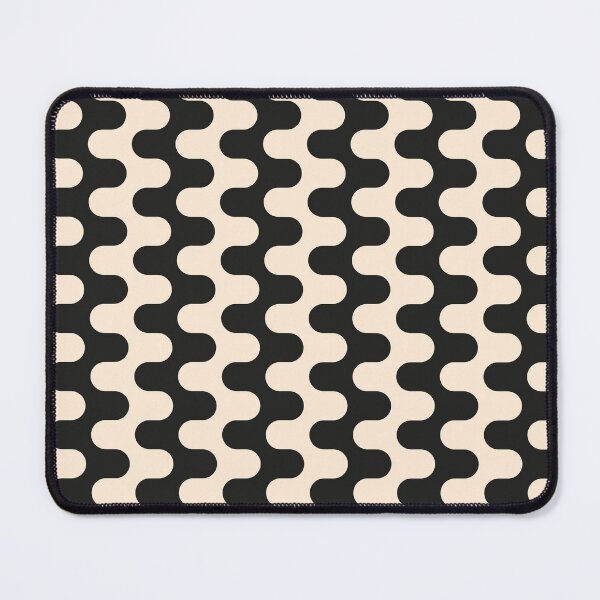 Item preview, Retro Groovy Wavy Stripes in Black and Cream White 1 designed and sold by enricadenicola.