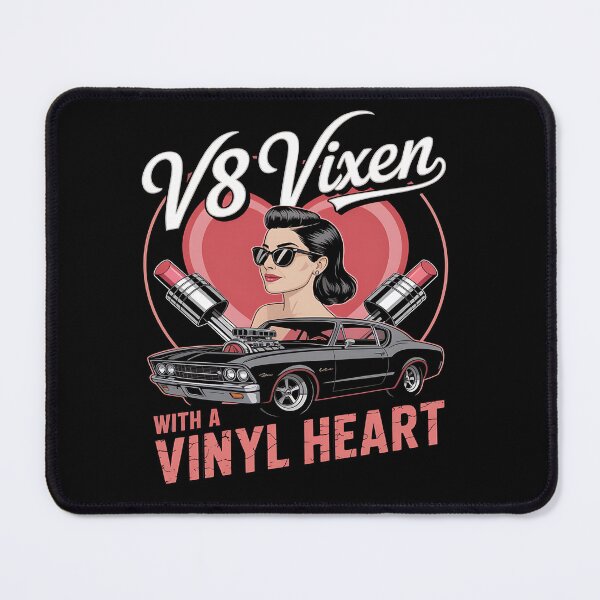 Item preview, 1960s music fashion - retro rock girl style - muscle car & music - women who rock - classic car and guitar - rock chick hot rod - beehive hair rock - Route 66 rocker - fuzz pedal and lipstick designed and sold by JansenGS.