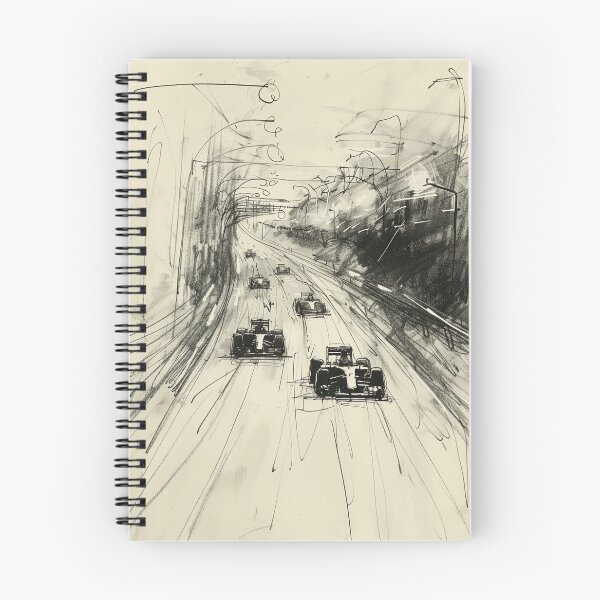 Item preview, Vintage Formula 1 Racing Sketch — Warm Retro Motorsport Design designed and sold by SleekLineSketches.