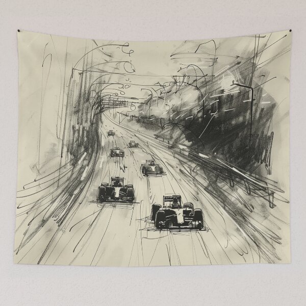 Item preview, Vintage Formula 1 Racing Sketch — Warm Retro Motorsport Design designed and sold by SleekLineSketches.