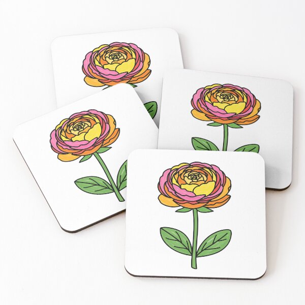 Item preview, Hand Drawn Sunset Ranunculus designed and sold by 62PeakHutX.
