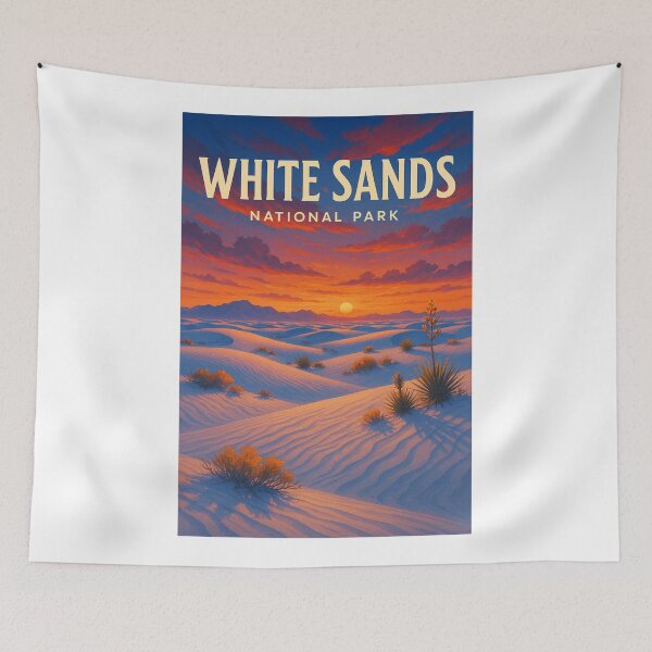 Item preview, White Sands National Park Sunset with Purple and Orange Sky designed and sold by Aryabek.
