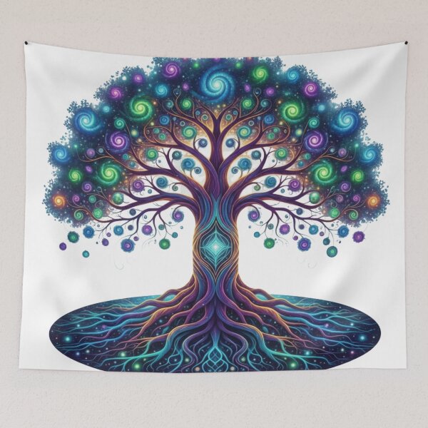 Item preview, Cosmic Tree of Life: Galactic Roots, Spiritual Swirls & Vibrant Energy designed and sold by MonaRose_Art.