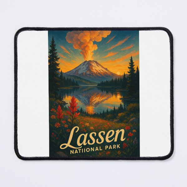Item preview, Eruption at Lassen National Park with Wildflowers in Foreground designed and sold by Aryabek.