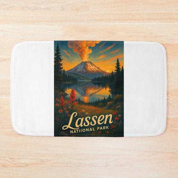 Item preview, Eruption at Lassen National Park with Wildflowers in Foreground designed and sold by Aryabek.
