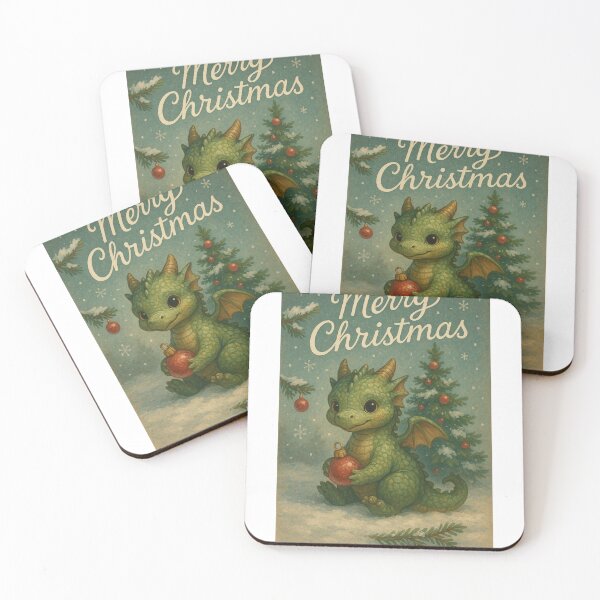 Item preview, Christmas Dragon with Ornament and Snowy Tree designed and sold by Aryabek.