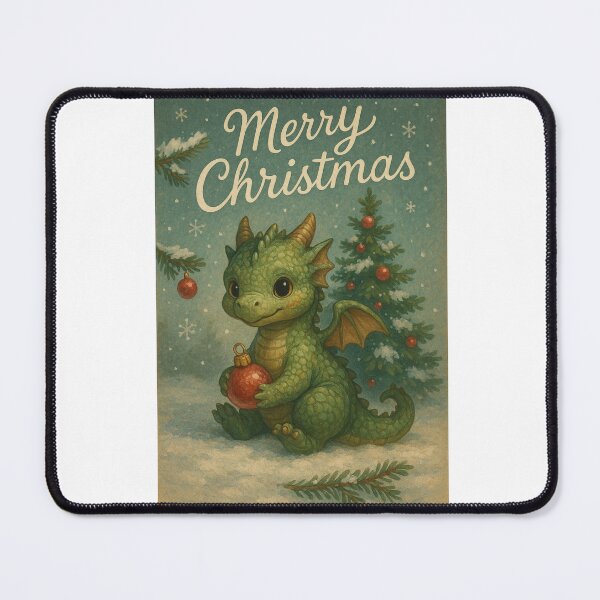 Item preview, Christmas Dragon with Ornament and Snowy Tree designed and sold by Aryabek.
