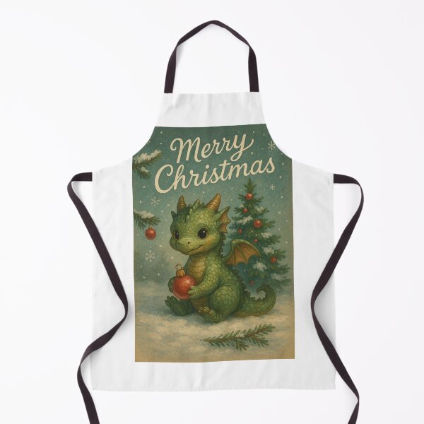 Item preview, Christmas Dragon with Ornament and Snowy Tree designed and sold by Aryabek.
