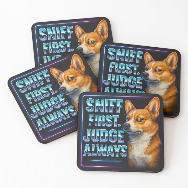 Item preview, Sniff First Judge Always Neon Dog Portrait designed and sold by Savannarojas.