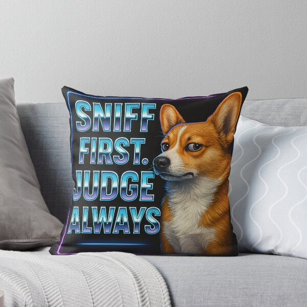 Item preview, Sniff First Judge Always Neon Dog Portrait designed and sold by Savannarojas.