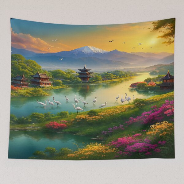 Item preview, Asian Style Landscape designed and sold by DinsignStudio.