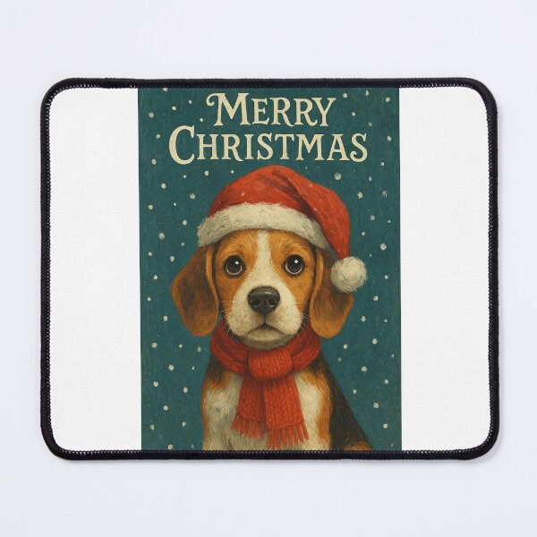 Item preview, Adorable Beagle Puppy in Santa Hat for Christmas designed and sold by Aryabek.