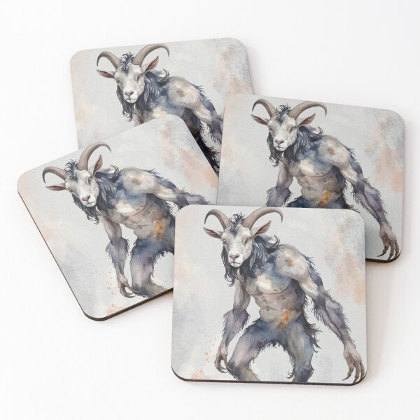 Item preview, Summoned goat demon creepy satanic monster art designed and sold by Vintage Designs +.