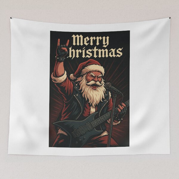 Item preview, Heavy Metal Santa Playing Guitar for Christmas designed and sold by Aryabek.