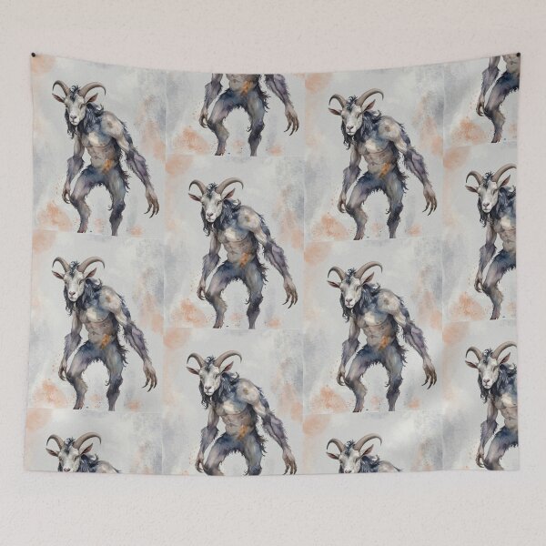 Item preview, Summoned goat demon creepy satanic monster art designed and sold by Vintage Designs +.