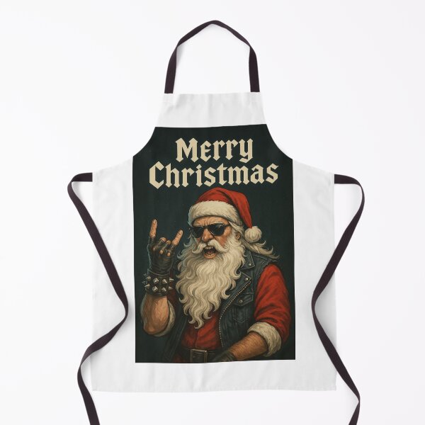 Item preview, Heavy Metal Christmas Santa with Shades and Spiked Wristband designed and sold by Aryabek.