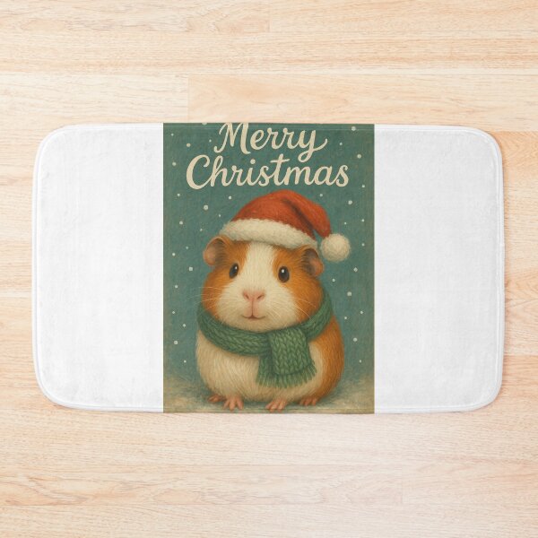 Item preview, Guinea Pig in Santa Hat and Cozy Green Scarf designed and sold by Aryabek.