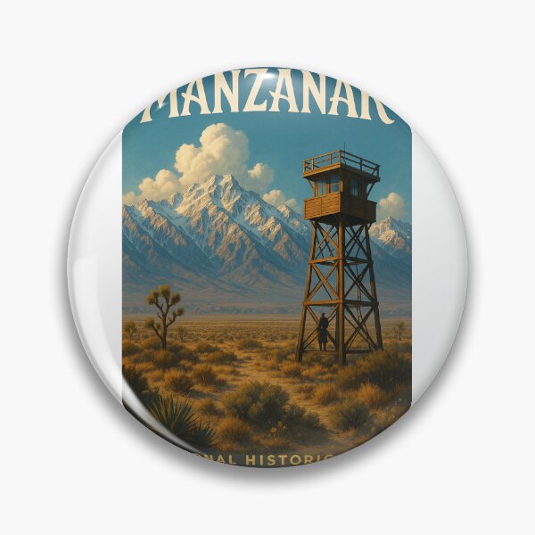 Item preview, Manzanar Historic Site Watchtower and Sierra Nevada Peaks designed and sold by Aryabek.