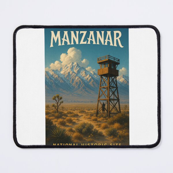 Item preview, Manzanar Historic Site Watchtower and Sierra Nevada Peaks designed and sold by Aryabek.