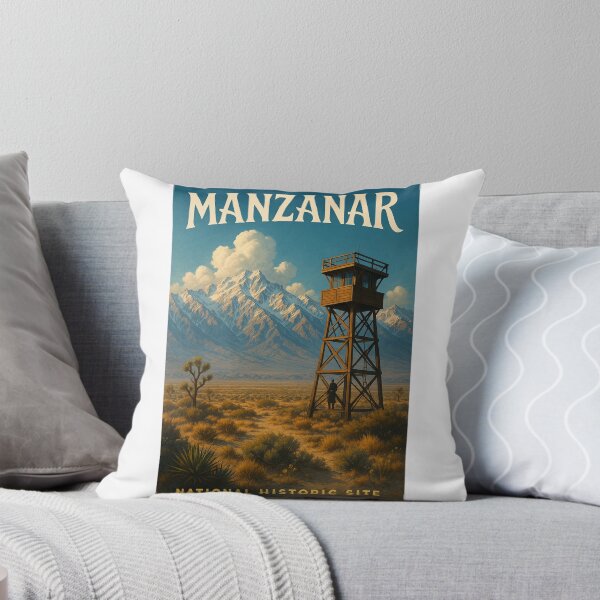 Item preview, Manzanar Historic Site Watchtower and Sierra Nevada Peaks designed and sold by Aryabek.