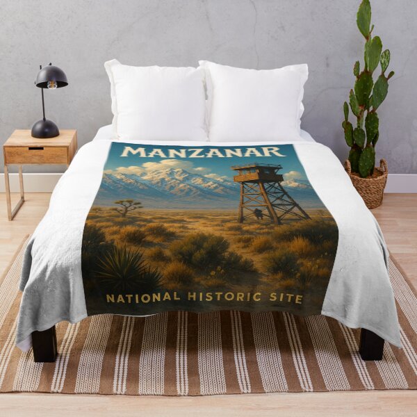 Item preview, Manzanar Historic Site Watchtower and Sierra Nevada Peaks designed and sold by Aryabek.