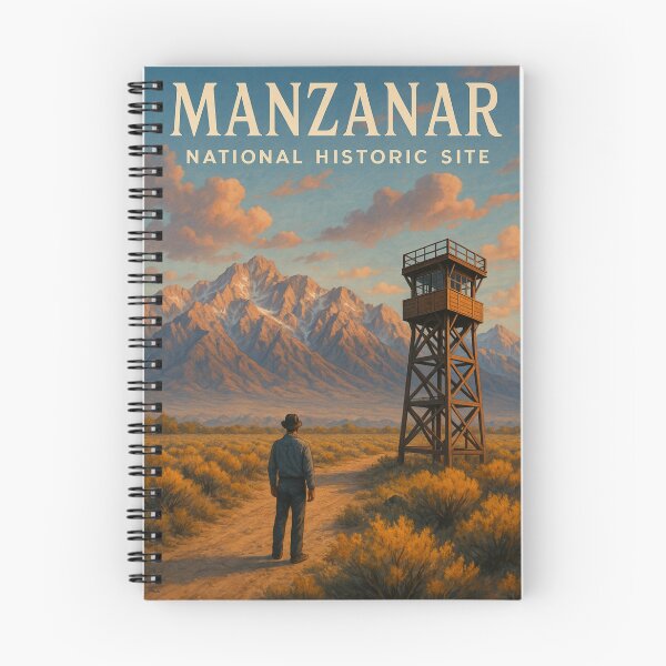 Item preview, Manzanar Historic Site Path to Guard Tower and Mountains designed and sold by Aryabek.