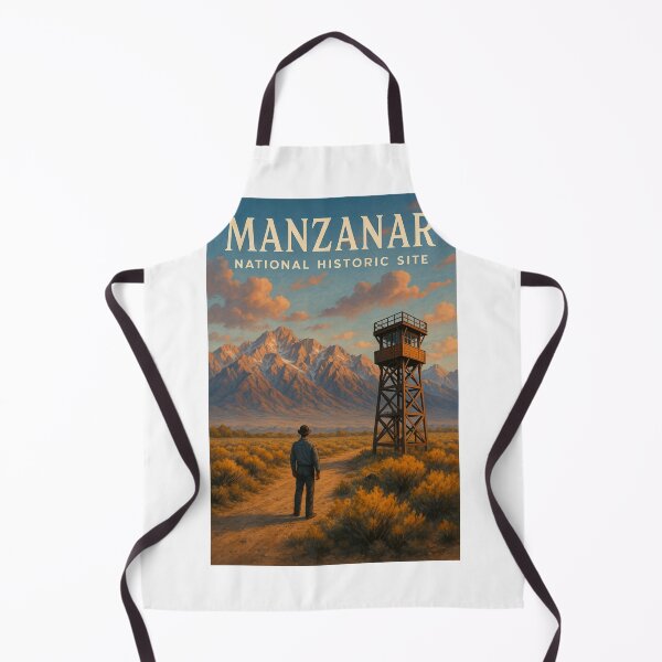 Item preview, Manzanar Historic Site Path to Guard Tower and Mountains designed and sold by Aryabek.