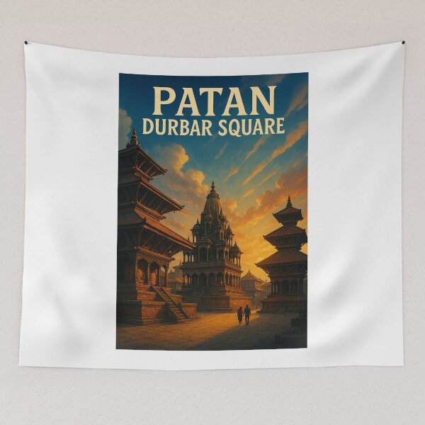 Item preview, Patan Durbar Square Temples at Sunset in Lalitpur, Nepal designed and sold by Aryabek.
