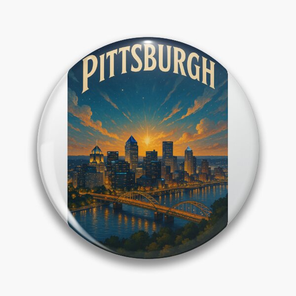 Item preview, Pittsburgh Skyline and Bridge Lights at Twilight designed and sold by Aryabek.