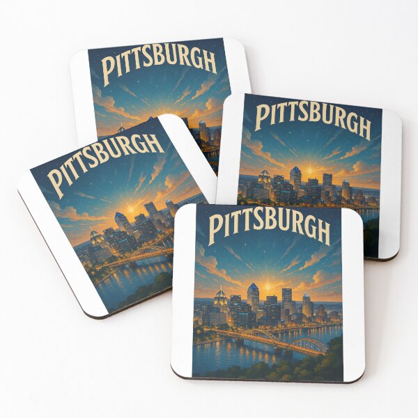 Item preview, Pittsburgh Skyline and Bridge Lights at Twilight designed and sold by Aryabek.