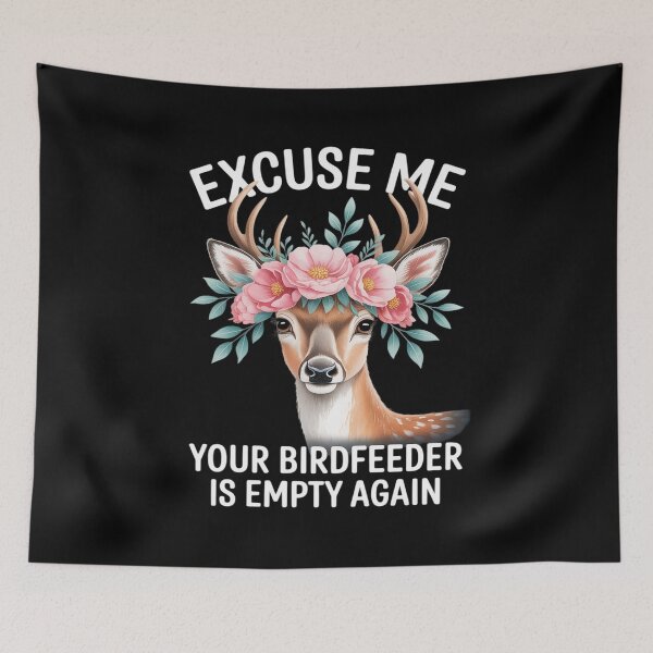 Item preview, Funny Adorable Deer Floral Bird Feeder Empty Wildlife designed and sold by JonBarnes22.