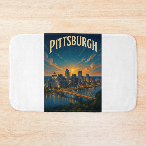 Item preview, Pittsburgh Skyline and Bridge Lights at Twilight designed and sold by Aryabek.