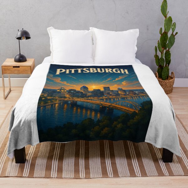 Item preview, Pittsburgh Skyline and Bridge Lights at Twilight designed and sold by Aryabek.