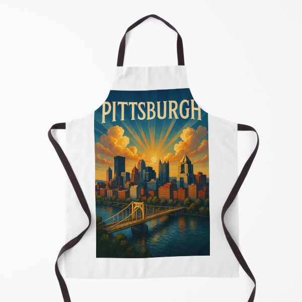 Item preview, Sunrise over Pittsburgh Skyline and Bridge in Pennsylvania designed and sold by Aryabek.
