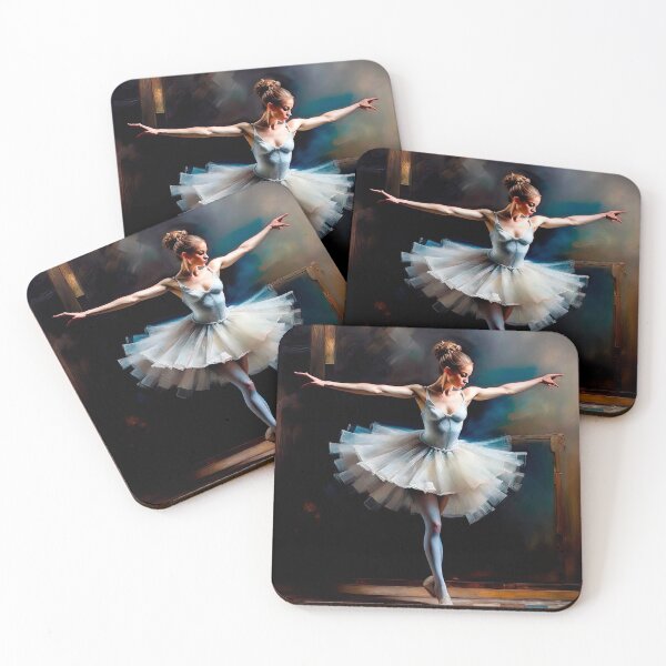 Item preview, Ethereal Ballerina in Blue En Pointe Art Print designed and sold by LanaGustavsson.