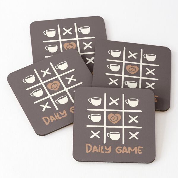 Item preview, Coffee tic tac toe daily game designed and sold by NemiMakeit.