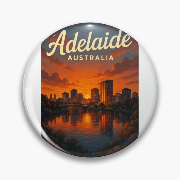 Item preview, Sunset Reflections over Adelaide Skyline and Torrens River designed and sold by Aryabek.