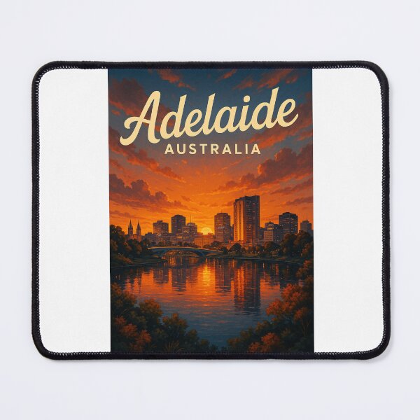 Item preview, Sunset Reflections over Adelaide Skyline and Torrens River designed and sold by Aryabek.