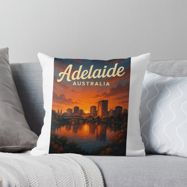 Item preview, Sunset Reflections over Adelaide Skyline and Torrens River designed and sold by Aryabek.
