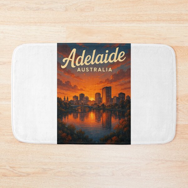 Item preview, Sunset Reflections over Adelaide Skyline and Torrens River designed and sold by Aryabek.