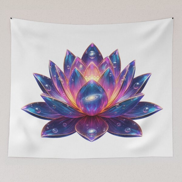 Item preview, Cosmic Lotus Bloom: Galactic Nebula & Spiritual Dewdrop Art designed and sold by MonaRose_Art.