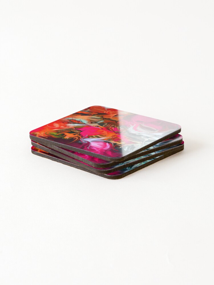 Thumbnail 4 of 5, Coasters (Set of 4), Digital Abstract 8 R designed and sold by studioabstract.