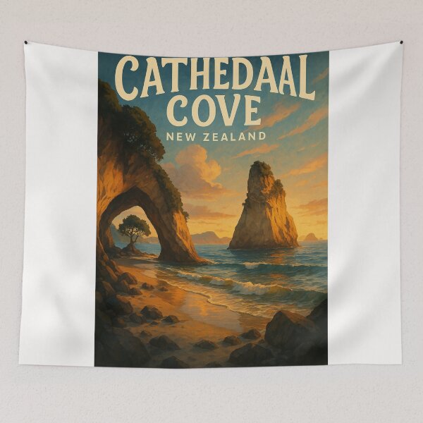 Item preview, Sunset Through Cathedral Cove Arch, Coromandel, New Zealand designed and sold by Places On Earth.