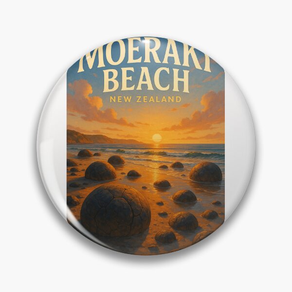 Item preview, Evening Glow at Moeraki Beach and Boulders, Otago, New Zealand designed and sold by Places On Earth.