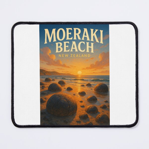 Item preview, Evening Glow at Moeraki Beach and Boulders, Otago, New Zealand designed and sold by Places On Earth.