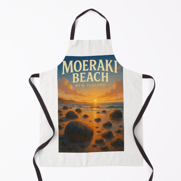 Item preview, Evening Glow at Moeraki Beach and Boulders, Otago, New Zealand designed and sold by Places On Earth.